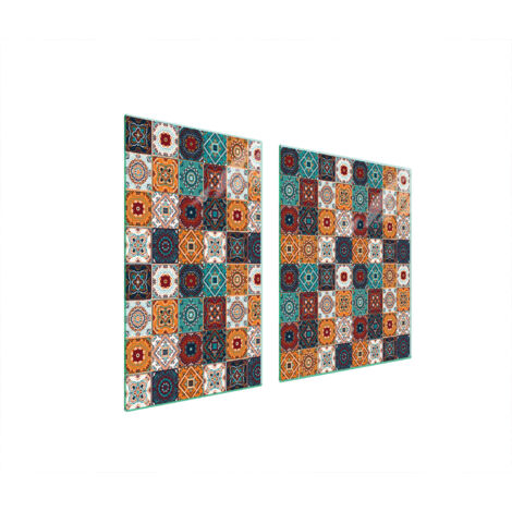 PIATTO IN VETRO e TAGLIERE 100x52 MOSAICO