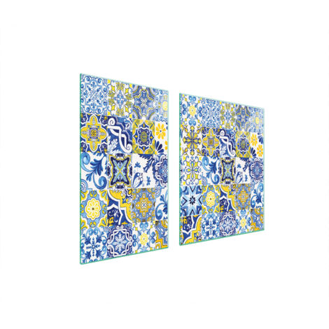 PIATTO IN VETRO e TAGLIERE 100x52 MOSAICO