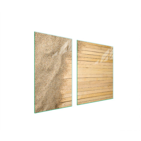PIATTO IN VETRO e TAGLIERE 100x52 SABBIA
