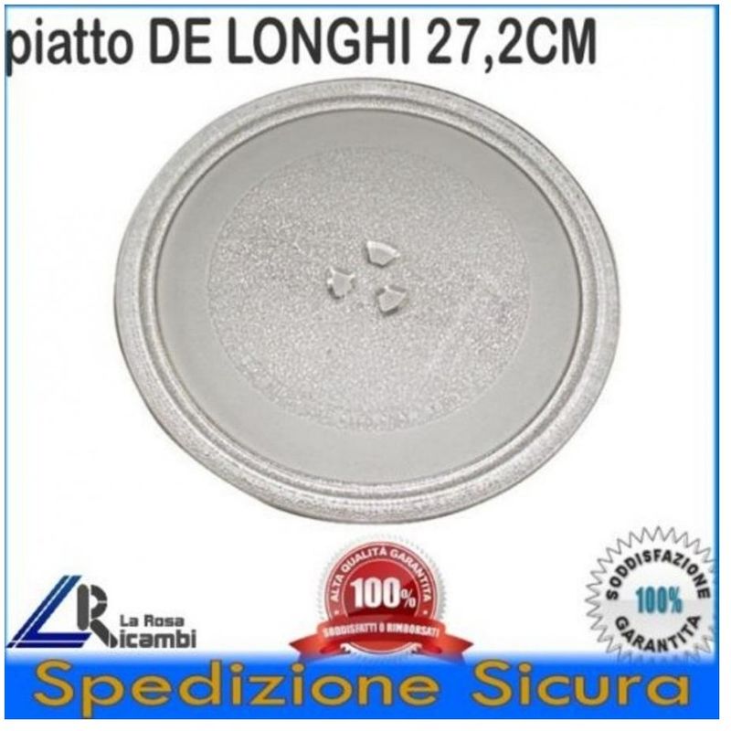 Image of Piatto in vetro forno microonde de longhi panasonic diam 27 cm
