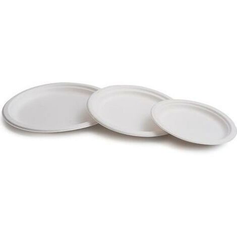 Piatto Monouso Bianco Biodegradabile ø 22,5 cm