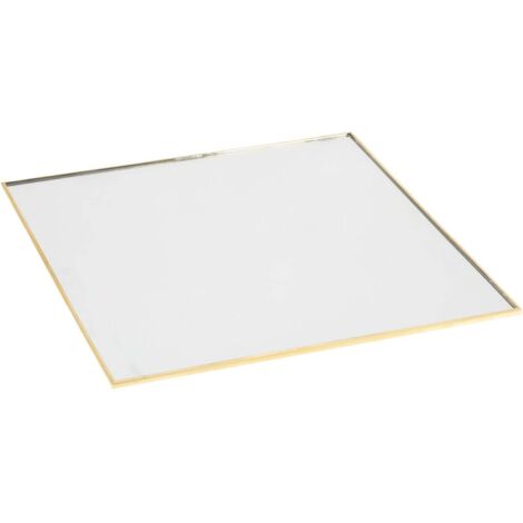 Piatto per tavola decorato con  specchio, bordo color oro, da Ø 25 cm -Tondo