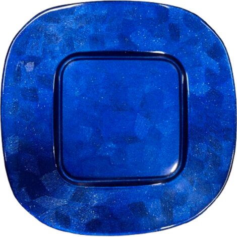 PIATTO PIANO IN VETRO COLORATO BL U 26X26 CM