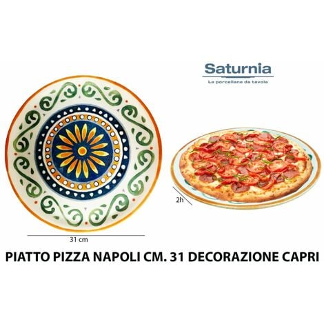 Piatto Pizza 33 cm Spirale Blu Napoli Saturnia