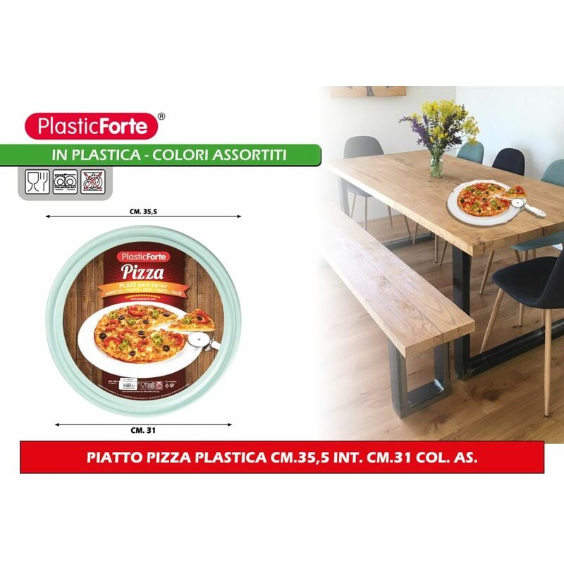 Image of Bighouse It - piatto pizza plastica CM.35,5 int. CM.31 col. as.