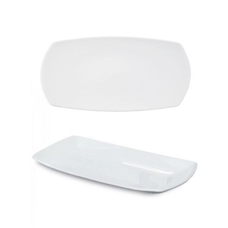 Piatto rettangolare in Porcellana Bianco Tokio 36 x 21 cm