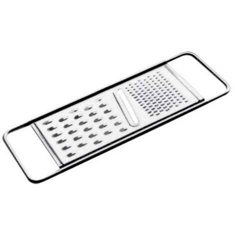 PIAZZA - Grattugia Formaggio Manuale in Acciaio Inox – 3 Lame diverse 11 x 28cm - Ideale anche per Verdure, Limone, Mela, Patate, Carote, Agrumi