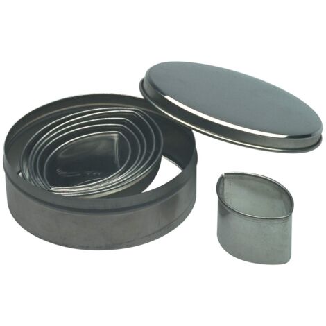 PIAZZA Set da 6 Tagliabiscotti - Formine Ovali - in Latta - per Pasta, Torte, Biscotti, Pasticceria