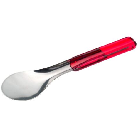 PIAZZA Spatola per Gelato - in Acciaio Inox e Plastica - 25 cm, Rosso