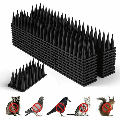 Pic Anti Pigeon, 4.8 Mètres Anti Pigeon Balcon Plastique, Repulsif Pigeon Pic Anti Chat, Pic Anti Oiseaux pour Effrayer Pigeons, Corbeaux, Moineaux, Chats, Protection du Jardin (12 Pièces Noir)