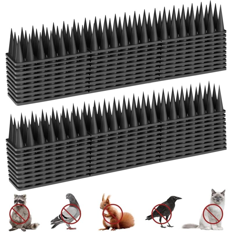 Pic Anti Pigeon 5.7M, Anti Pigeons pour Balcon, Pique Anti Pigeon Plastique, Anti Pigeon, Corbeaux, Chats, Moineaux, ect (20 PCS) Noir