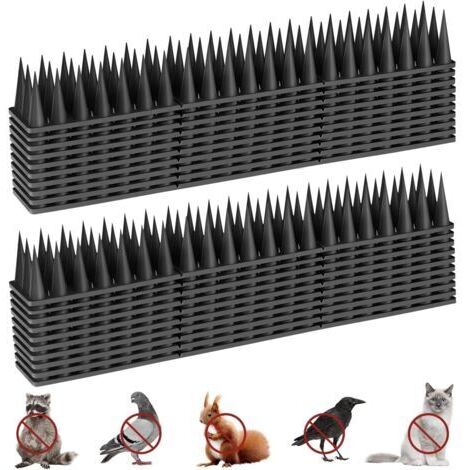 Pic Anti Pigeon 8.6M, Anti Pigeons pour Balcon, Pique Anti Pigeon Plastique, Anti Pigeon, Corbeaux, Chats, Moineaux, ect (20 PCS) Noir