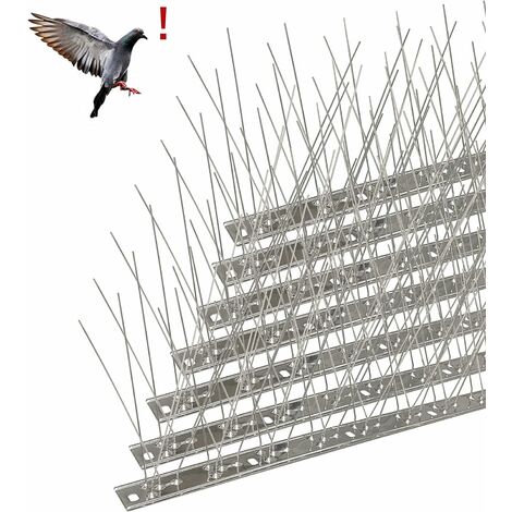 Pic Anti-Pigeon en Acier Inoxydable 2.3 Mètres, Corbeaux, Moineaux, Chats, Respectueux des Animaux Pic Anti Oiseaux (Argent) HARRY-HARRY