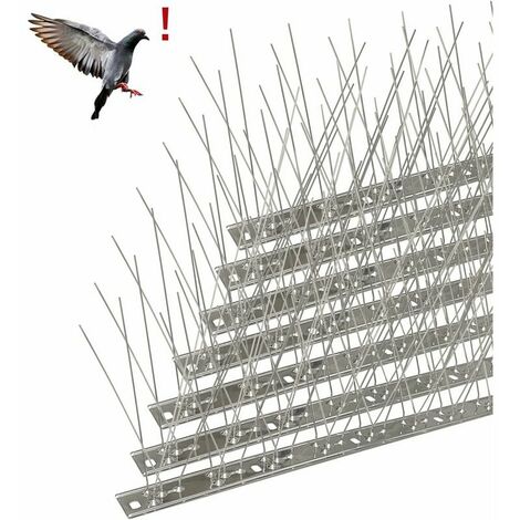 Pic Anti-Pigeon En Acier Inoxydable 6.6 Mètres, Pack De 20 Pique Anti-Oiseaux Pour Effrayer Pigeons, Corbeaux, Moineaux, Chats, Respectueux Des Animaux Pic Anti Oiseaux