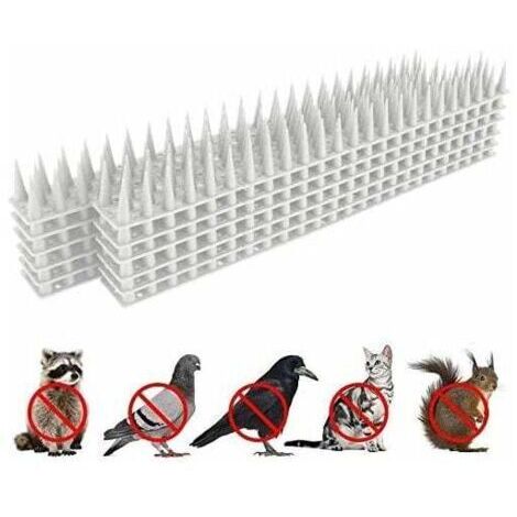 Pic Anti Pigeon pour Balcon, Repulsif Pigeon, Anti Chat, Anti Oiseaux, Effaroucheur Oiseaux, Effaroucheur Pigeons, Bird Tech, Protection du Jardin Pics 3.6m (Blanc)