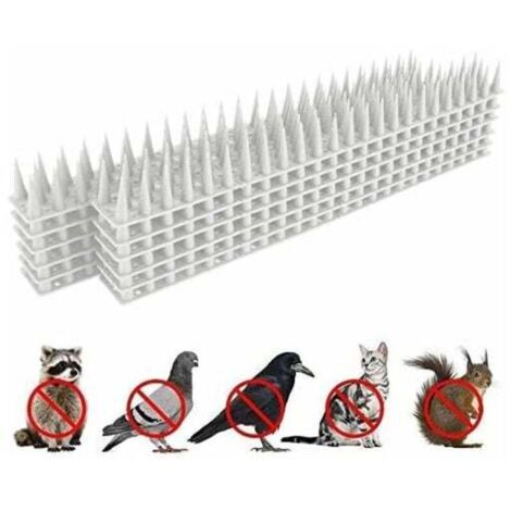 Pic Anti Pigeon pour Balcon, Repulsif Pigeon, Anti Chat, Anti Oiseaux, Effaroucheur Oiseaux, Effaroucheur Pigeons, Bird Tech, Protection du Jardin Pics 3.6m (Blanc)