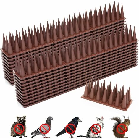 Pic Anti Pigeon,20 Pièces Brun Anti Pigeons pour Balcon Plastique Kit, Repulsif Oiseaux Pigeon Pic Anti Chat, pour Moineaux Hirondelles Corneilles