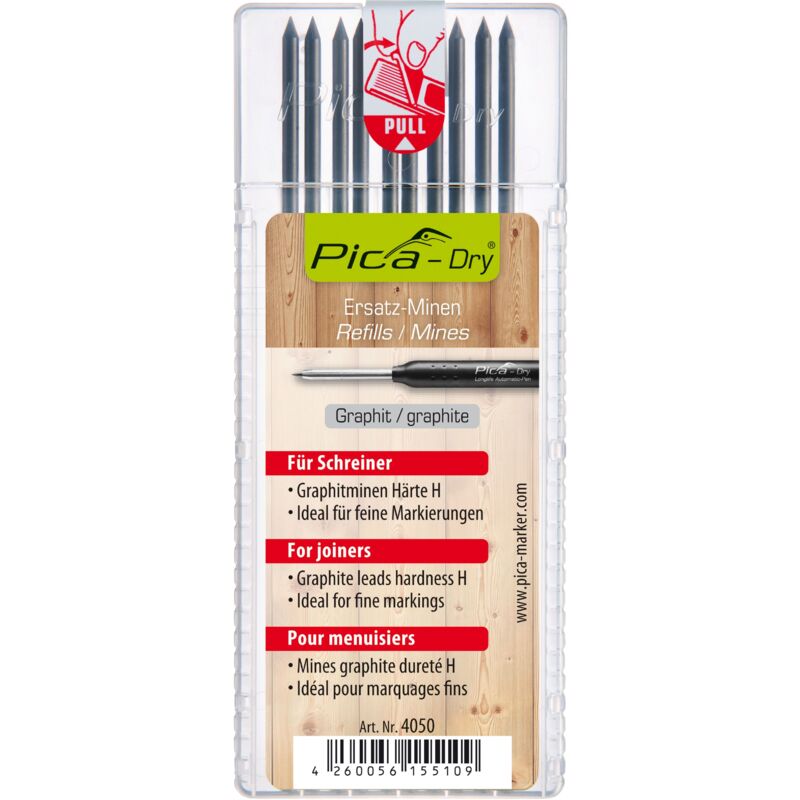 

PICA 4050/SB - Estuche 10 minas Dry en blíster Grafito H
