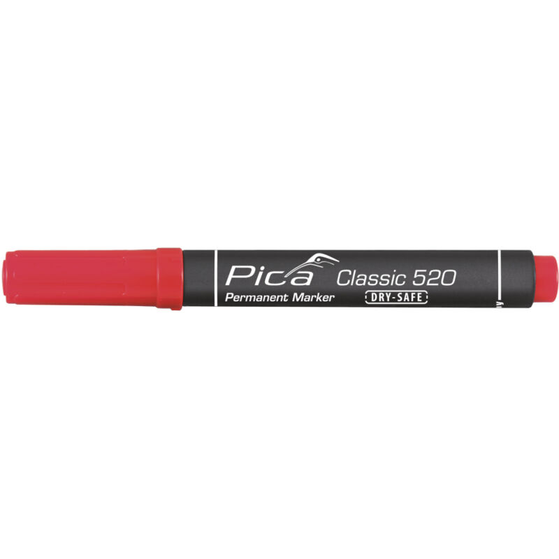 Pica - Marcador permanente indeleble 'Classic 520' con punta de tipo bala color rojo