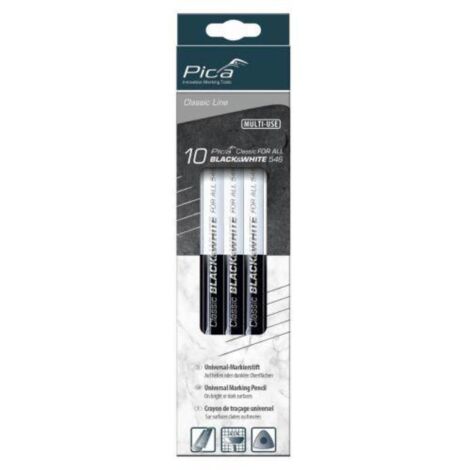 pica-546/24-10-lápiz universal pica classic black-white 546 (en caja de 10 uds.)