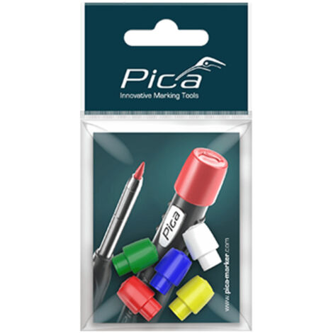 PICA 55801 Kappen für Pica Dry  weiß, gelb, rot, blau, dunkelgrün  im Polybeutel