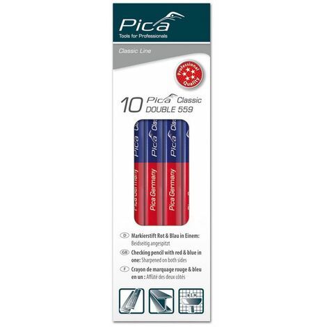 PICA 559-10 - Caja con 10 l�pices de doble punta roja y azul