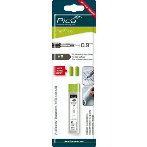 Pica 7030/SB Estuche de 24 minas de grafito 0,9 HB Fine Dry en blister