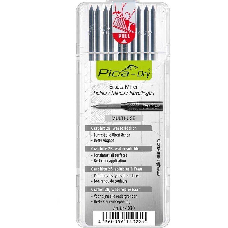 Pica - dry Pencil 3030 Refill Leads Standard Graphite All Surface Wet Dry 4030