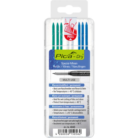 Pica Dry Spezialminen wasserstrahlfest Set 3 x Blau 3 x Grün 2 x Weiß