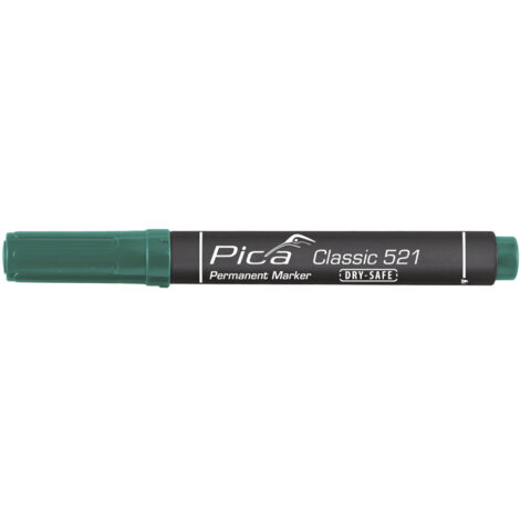 PICA MARQUEUR STYLO PERMANENT DRY-SAFE CLASSIC 2-6 MM POINTE BISEAUTÉE VERT CLASSIC 521