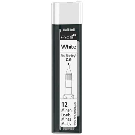 PICA Set de mines de couleur pour marqueur Fine Dry - Blanc