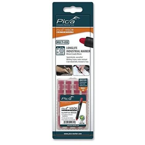 Pica VISOR Permanent Sets Mine di Ricambio Rosso-SB