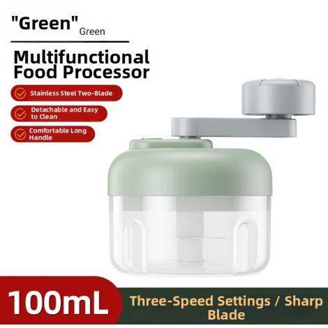 Picadora de ajo manual multifuncional de 100 ml con tres niveles ajustables, color verde - OTRO