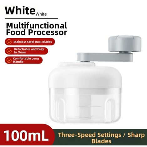 Picadora de ajos manual multifuncional con tres ajustes regulables, 100 ml, blanca - OTROS