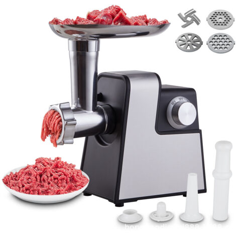 Picadora de carne eléctrica 3 en 1 con 3 cuchillas para verduras y 3 discos de molienda, para uso doméstico y comercial.