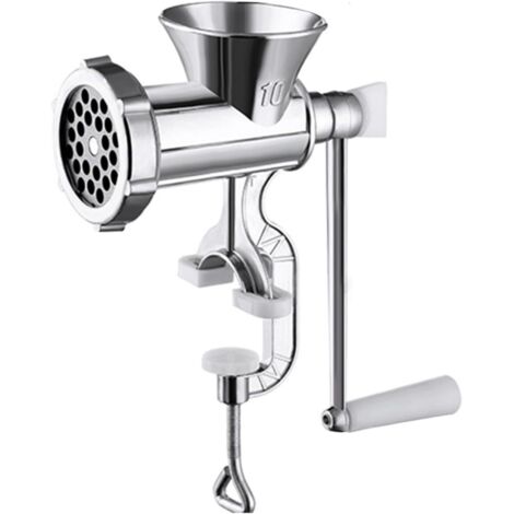 Picadora de salchichas manual de metal: un utensilio de cocina hecho a mano para ajo, carne picada y condimentos de chile un procesador de alimentos manual (tamaño 10).
