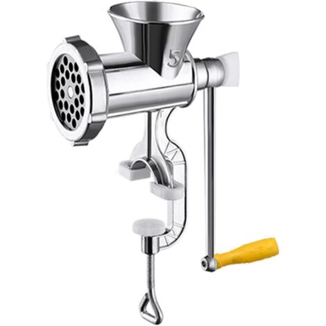 Picadora de salchichas manual de metal: una herramienta de cocina hecha a mano para sazonar con ajo, moler carne, preparar salsa de chile y para procesamiento manual (tamaño 5).