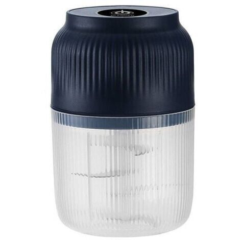 Picadora eléctrica inalámbrica, capacidad de 400 ml, 6 cuchillas de acero inoxidable, recargable por USB, para carne, verduras y chocolate (azul).