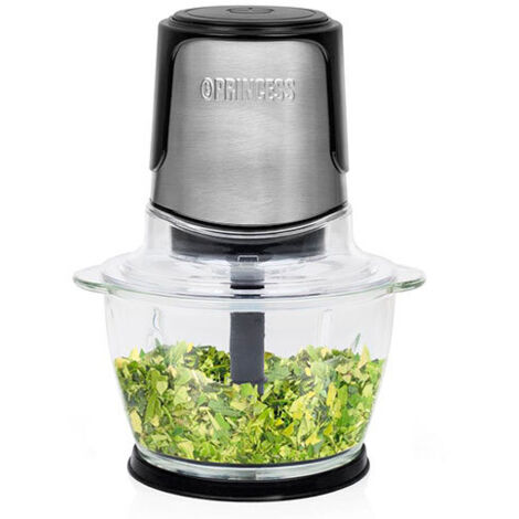 PICADORA PRINCESS 221051 ACERO INOX. 300W. BOL CRISTAL 1L.