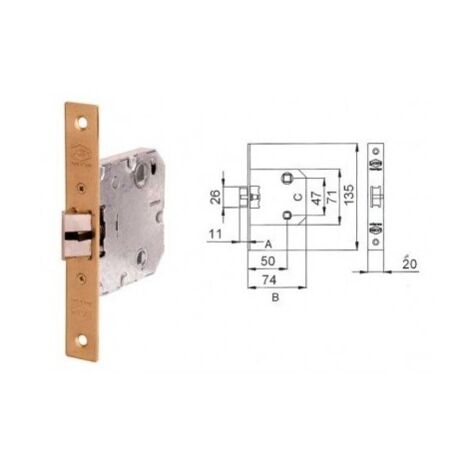 PICAPORTE 6135BC HL 050 R GRANEL MADERA 6135BCHL050I - DOM-MCM
