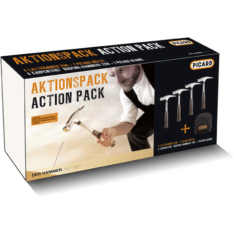 PICARD Aktionspack 4 x Latthammer Nr. 298 geraut + Mütze DIN 7239