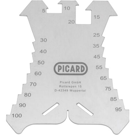 PICARD Anreißschablone von 5 - 100 mm aus Stahl