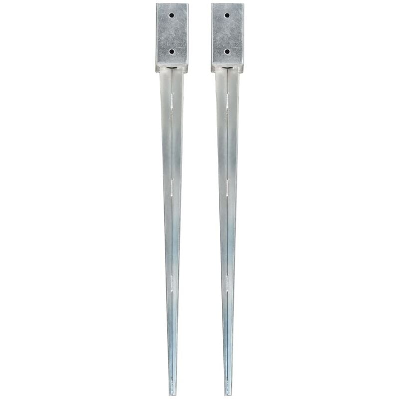 

Picas de tierra 2 uds acero galvanizado plateado 7x7x90 cm
