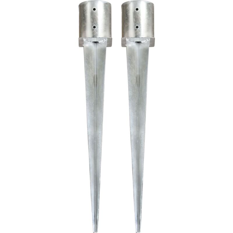 

Picas de tierra 2 unidades acero galvanizado plateado 12x91 cm