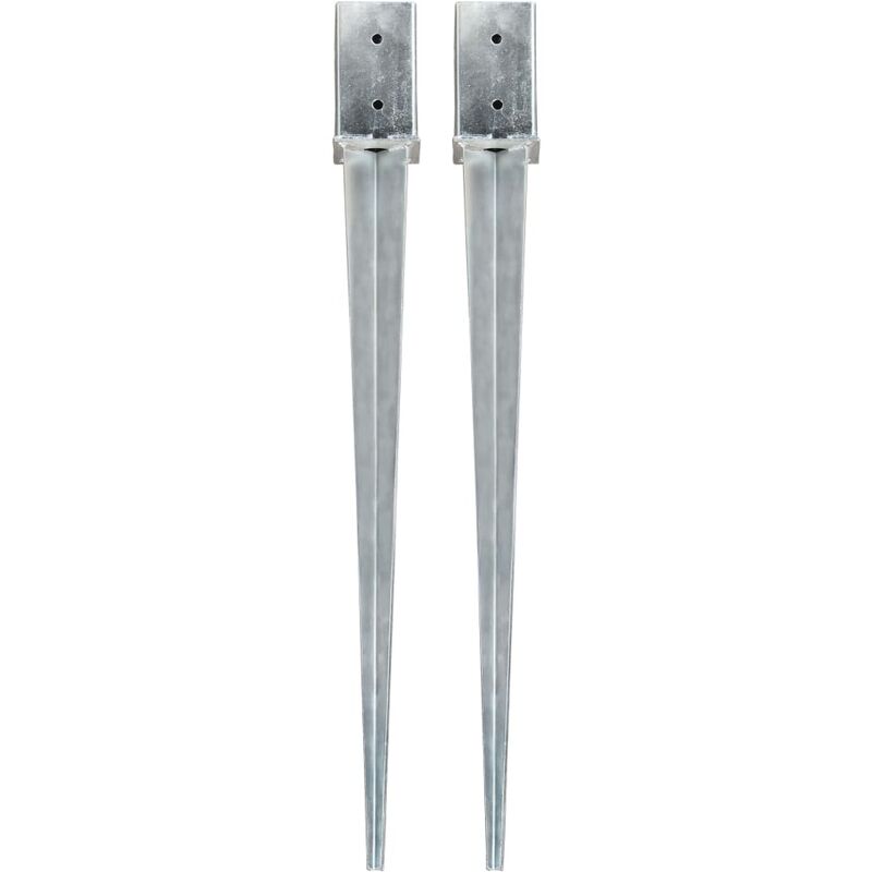 

Picas de tierra 2 unidades acero galvanizado plateado 8x8x91 cm