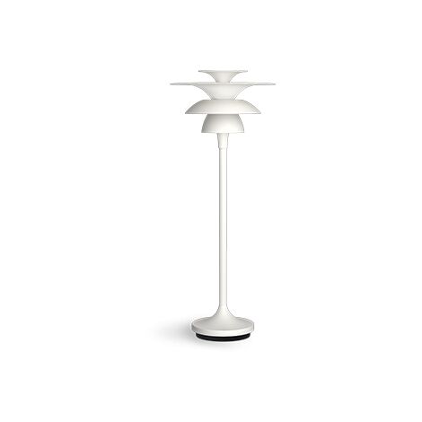 Picasso 46cm Lampe de Table Blanc Plat, Interrupteur sur Cordon 1x G4