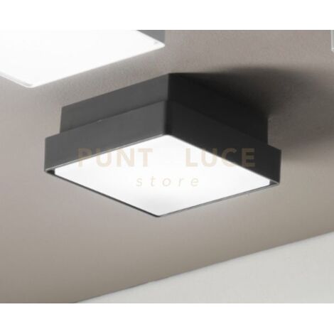 PICCA PLAFONIERA PER ESTERNI GRANDE ANTRACITE 30X30CM 2 LUCI ATTACCO E27