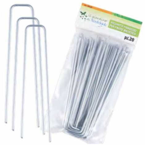 Picchetti ferma prato sintetico 20 pz 20 x 4 cm fermaprato