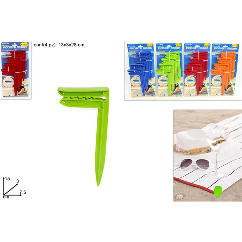 Picchetti ferma telo di spiaggia 4PZ assortiti