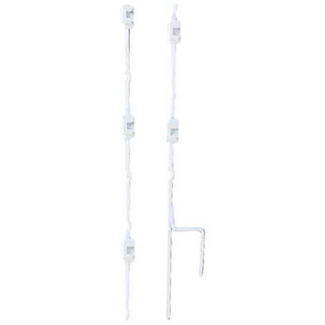 Picchetti in metallo Multi filo da 1 m bianco con 4 isolatori rimovibili conf. 10 pezzi